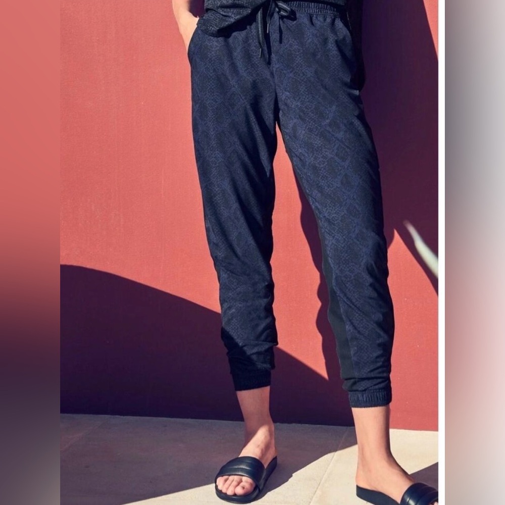 Athleta Brooklyn Blue Python Snake Print Joggers … - image 1